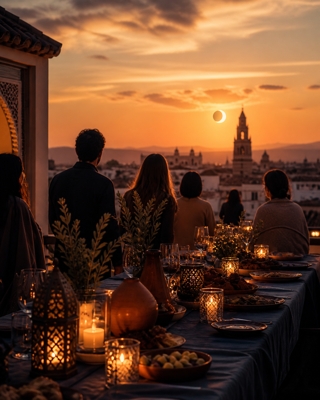 Ejemplo visual: Mesa al atardecer
